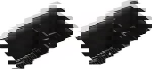 33-1/2 x 18-5/16 in. No-Hole Composite Double Bowl Undermount Kitchen Sink in Matte Black